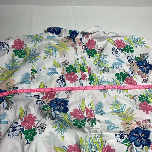American sweetheart Tropical Button-Up Shirt White Short Sleeve Hawaiian xx - Picture 5 of 10